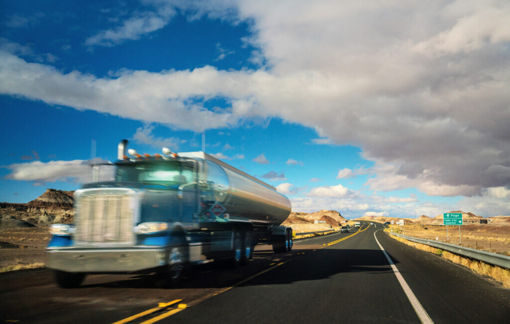 Rhinehart tanker delivering bulk fuel