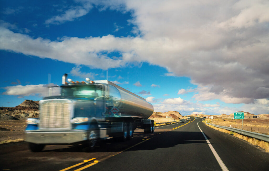 Rhinehart tanker delivering bulk fuel